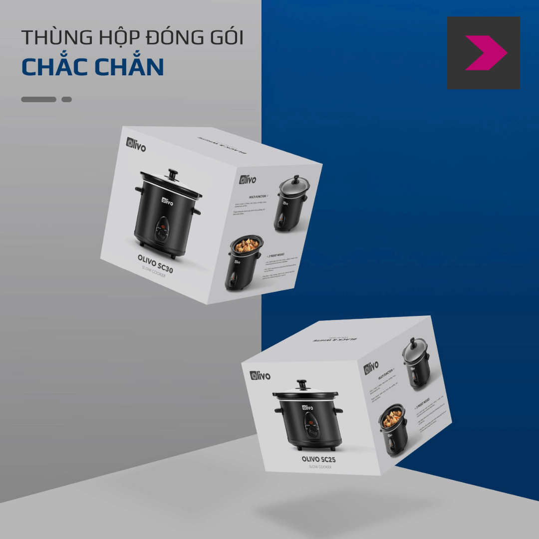 Nồi nấu chậm Olivo SC25 & Olivo SC30 - đóng thùng