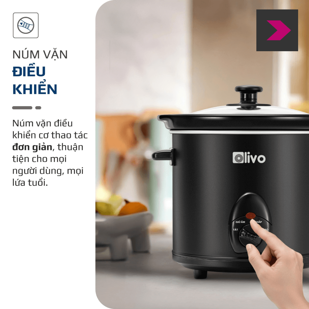 Nồi nấu chậm Olivo SC25&Olivo SC30 - núm vặn điều khiển